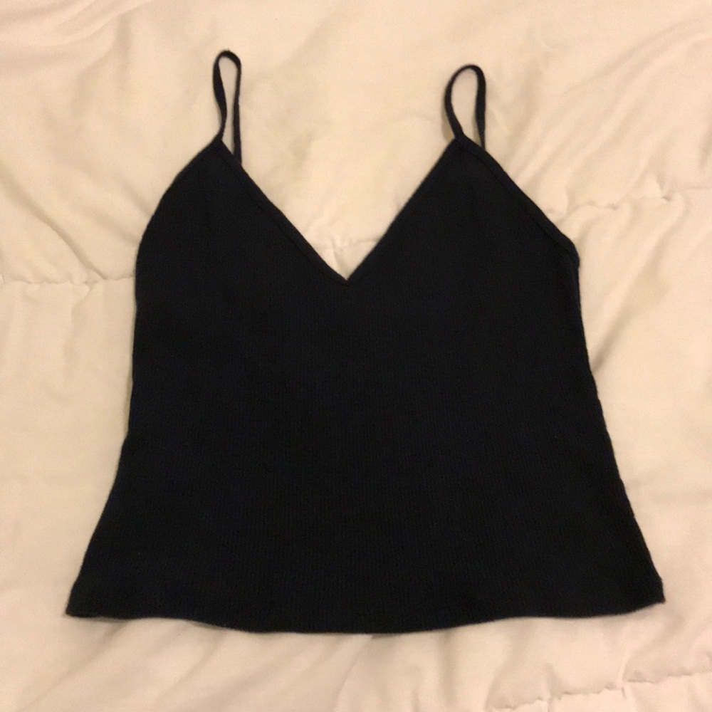 Navy ribbed tank